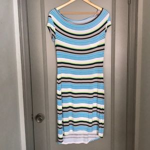 a.n.a. - Multi Colored Stripped High Low Dress